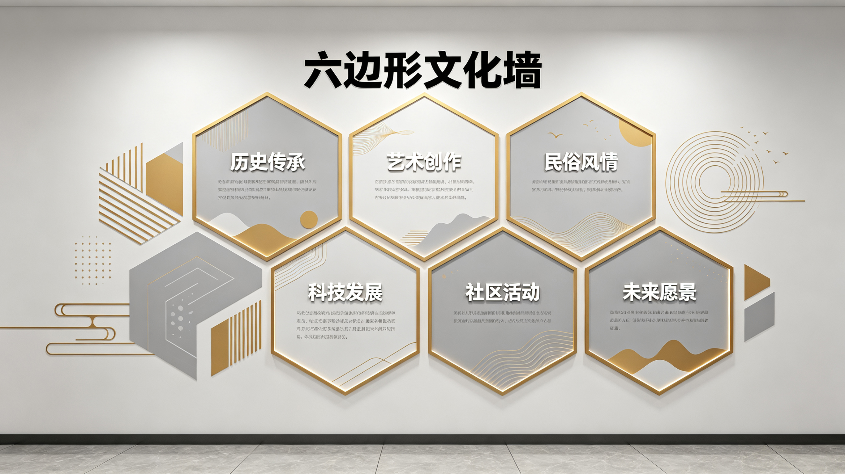  喜德企业文化墙 | 六边形信息美学